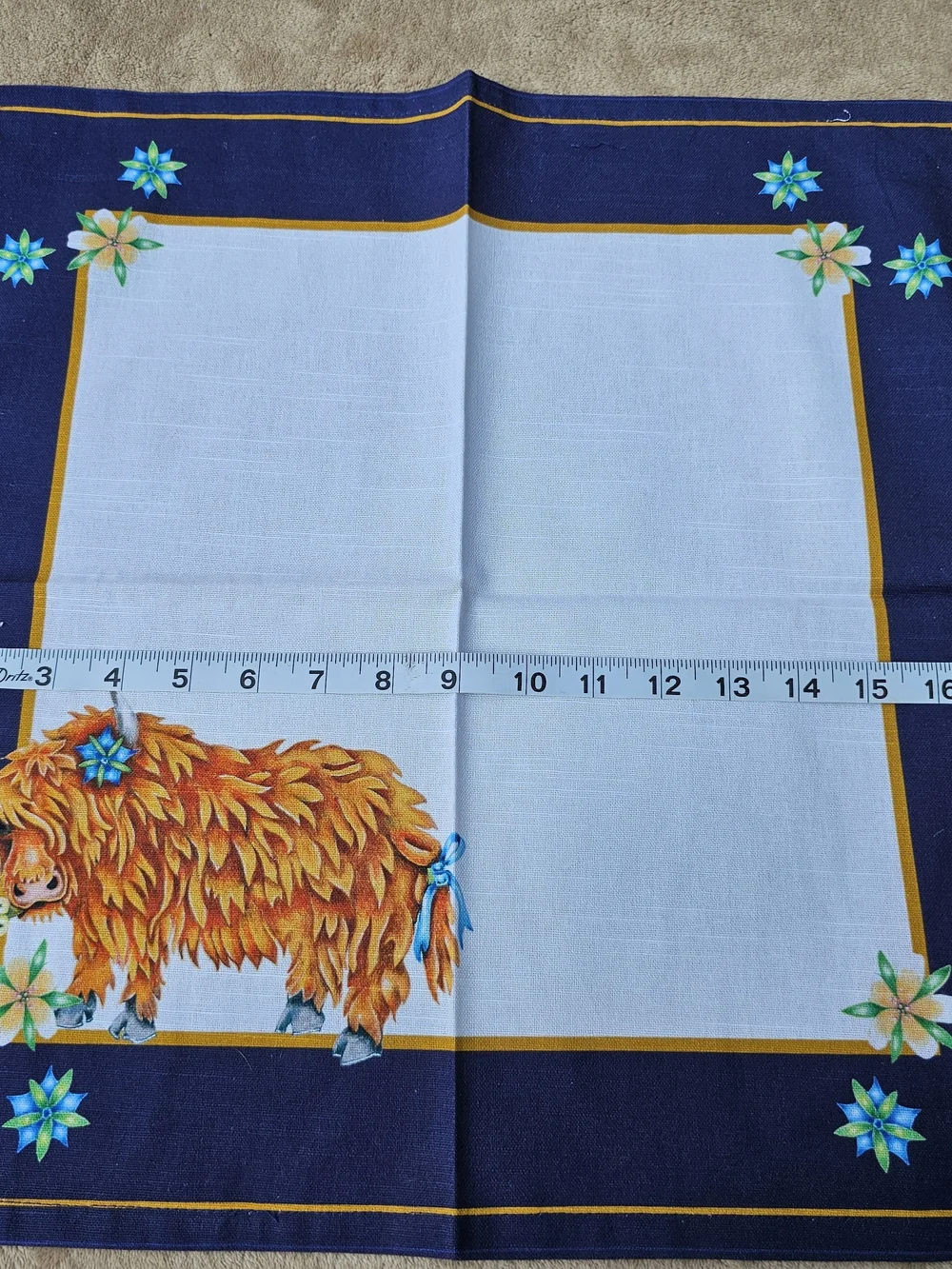 Anthropologie Set of 4 Colorful Illustrated Christmas Napkins